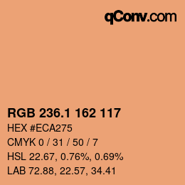 カラーコード: RGB 236.1 162 117 | qconv.com