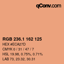 カラーコード: RGB 236.1 162 125 | qconv.com