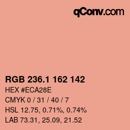 カラーコード: RGB 236.1 162 142 | qconv.com