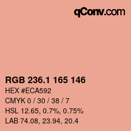 カラーコード: RGB 236.1 165 146 | qconv.com