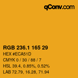カラーコード: RGB 236.1 165 29 | qconv.com