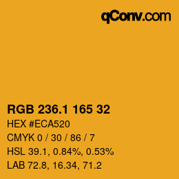 カラーコード: RGB 236.1 165 32 | qconv.com