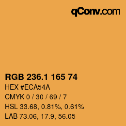 カラーコード: RGB 236.1 165 74 | qconv.com