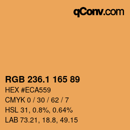 カラーコード: RGB 236.1 165 89 | qconv.com