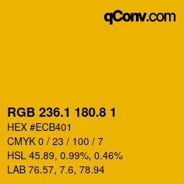 カラーコード: RGB 236.1 180.8 1 | qconv.com