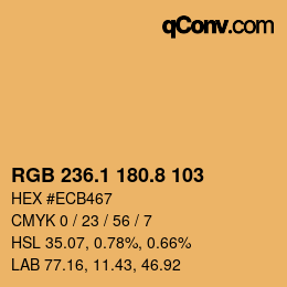カラーコード: RGB 236.1 180.8 103 | qconv.com