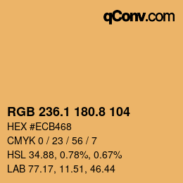 Color code: RGB 236.1 180.8 104 | qconv.com