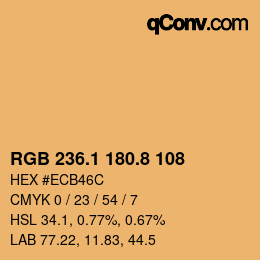 Color code: RGB 236.1 180.8 108 | qconv.com