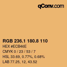 Color code: RGB 236.1 180.8 110 | qconv.com