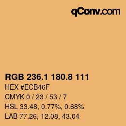 Color code: RGB 236.1 180.8 111 | qconv.com