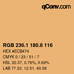 Color code: RGB 236.1 180.8 116 | qconv.com