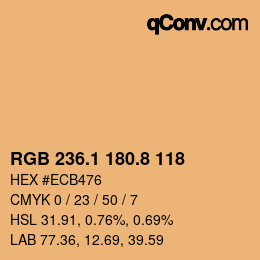 Color code: RGB 236.1 180.8 118 | qconv.com