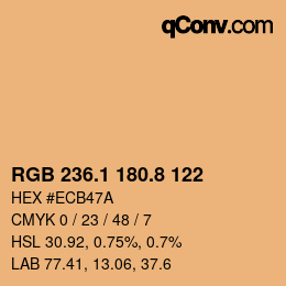 Color code: RGB 236.1 180.8 122 | qconv.com