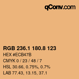 Color code: RGB 236.1 180.8 123 | qconv.com
