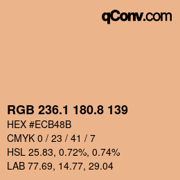カラーコード: RGB 236.1 180.8 139 | qconv.com
