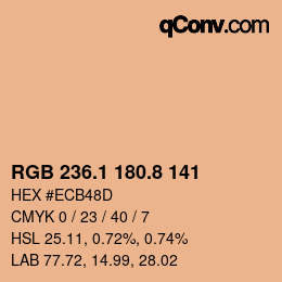 カラーコード: RGB 236.1 180.8 141 | qconv.com