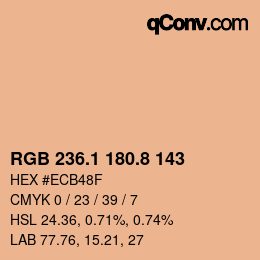 Color code: RGB 236.1 180.8 143 | qconv.com