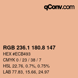 Color code: RGB 236.1 180.8 147 | qconv.com