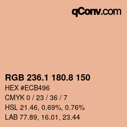 カラーコード: RGB 236.1 180.8 150 | qconv.com
