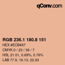 Color code: RGB 236.1 180.8 151 | qconv.com