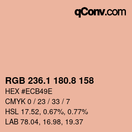 Color code: RGB 236.1 180.8 158 | qconv.com