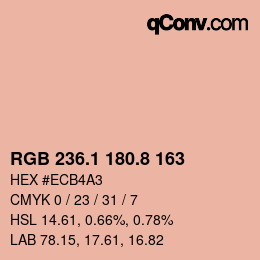 Color code: RGB 236.1 180.8 163 | qconv.com
