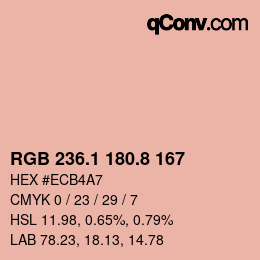 Color code: RGB 236.1 180.8 167 | qconv.com