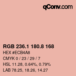 カラーコード: RGB 236.1 180.8 168 | qconv.com