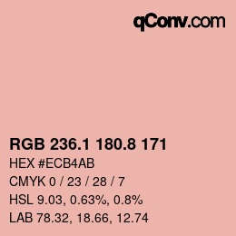 Color code: RGB 236.1 180.8 171 | qconv.com