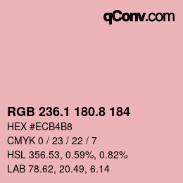 Color code: RGB 236.1 180.8 184 | qconv.com
