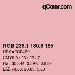 Color code: RGB 236.1 180.8 185 | qconv.com