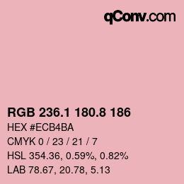 Color code: RGB 236.1 180.8 186 | qconv.com