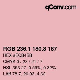 Color code: RGB 236.1 180.8 187 | qconv.com