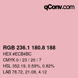 カラーコード: RGB 236.1 180.8 188 | qconv.com