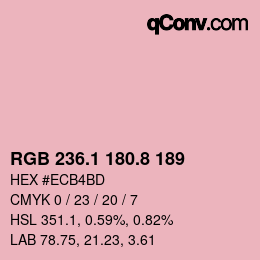 Color code: RGB 236.1 180.8 189 | qconv.com