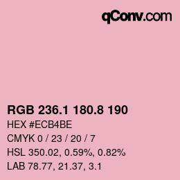 Color code: RGB 236.1 180.8 190 | qconv.com