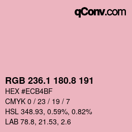 カラーコード: RGB 236.1 180.8 191 | qconv.com