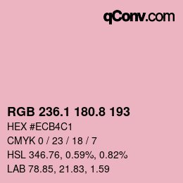 カラーコード: RGB 236.1 180.8 193 | qconv.com