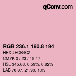 カラーコード: RGB 236.1 180.8 194 | qconv.com