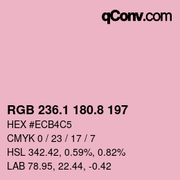 カラーコード: RGB 236.1 180.8 197 | qconv.com