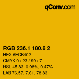 カラーコード: RGB 236.1 180.8 2 | qconv.com