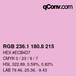 カラーコード: RGB 236.1 180.8 215 | qconv.com