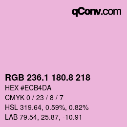 カラーコード: RGB 236.1 180.8 218 | qconv.com
