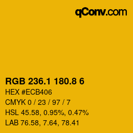 カラーコード: RGB 236.1 180.8 6 | qconv.com