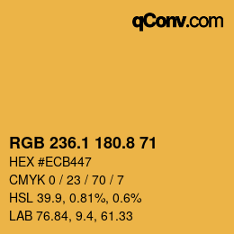 カラーコード: RGB 236.1 180.8 71 | qconv.com