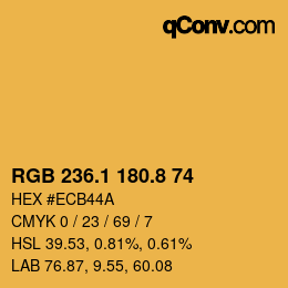 Color code: RGB 236.1 180.8 74 | qconv.com