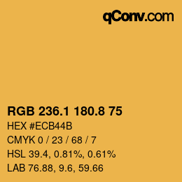 Color code: RGB 236.1 180.8 75 | qconv.com