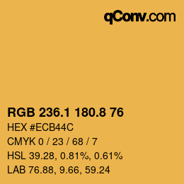 Color code: RGB 236.1 180.8 76 | qconv.com