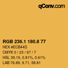 カラーコード: RGB 236.1 180.8 77 | qconv.com