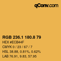 カラーコード: RGB 236.1 180.8 79 | qconv.com